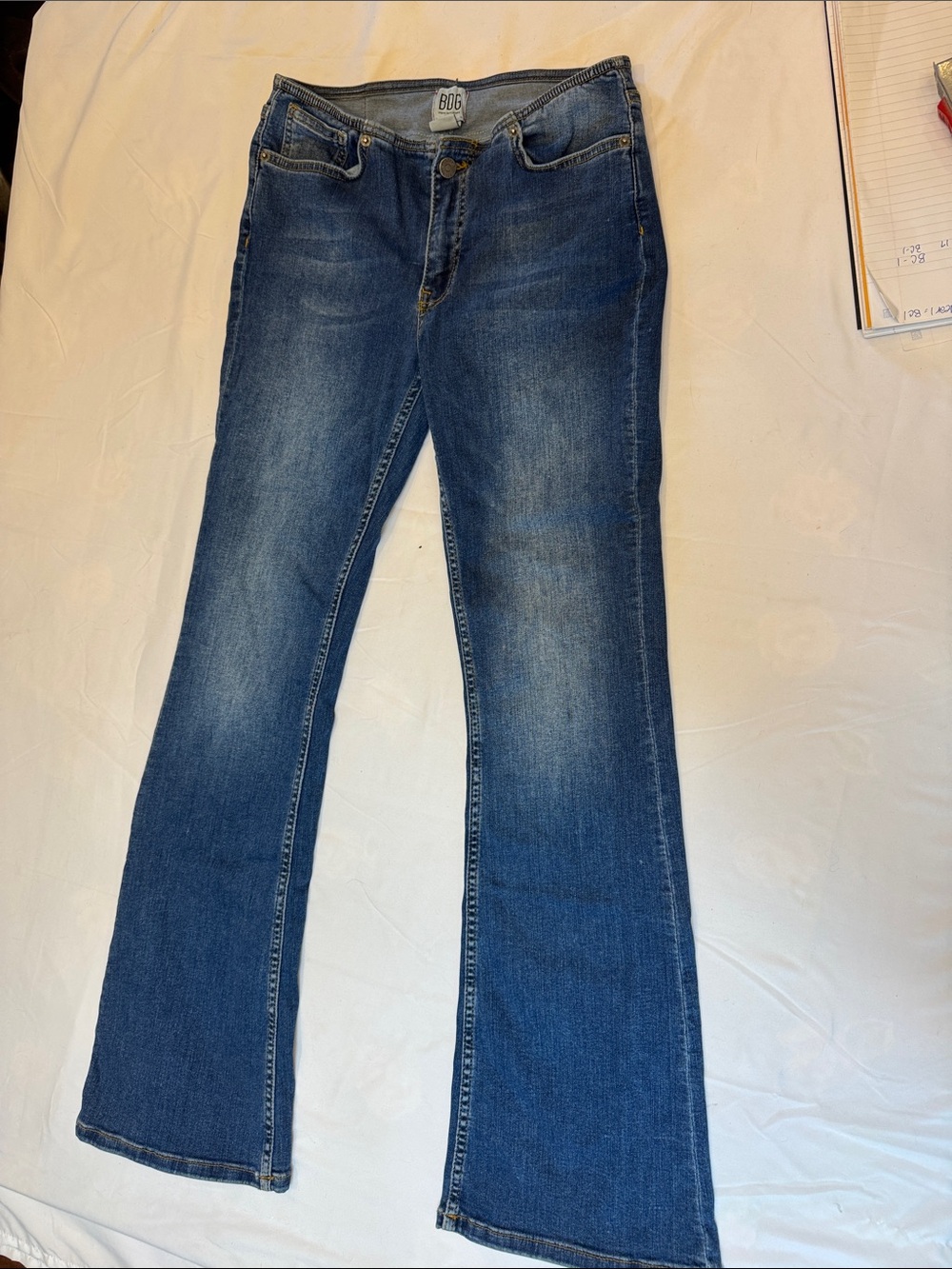 BDG Women's Mid Blue Bootcut Jeans no belt loops
